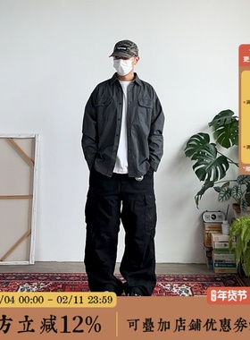 BBCN STORE美式街头水洗工装衬衫休闲复古长袖衬衣外套