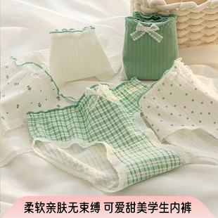 可爱甜美学生内裤 少女心纯棉全棉裆日系女生初高中学生三角裤
