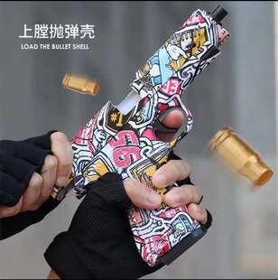 沙漠之鹰抛壳手小枪恶灵骑士仿真玩具男孩可发射格洛克儿童软弹枪