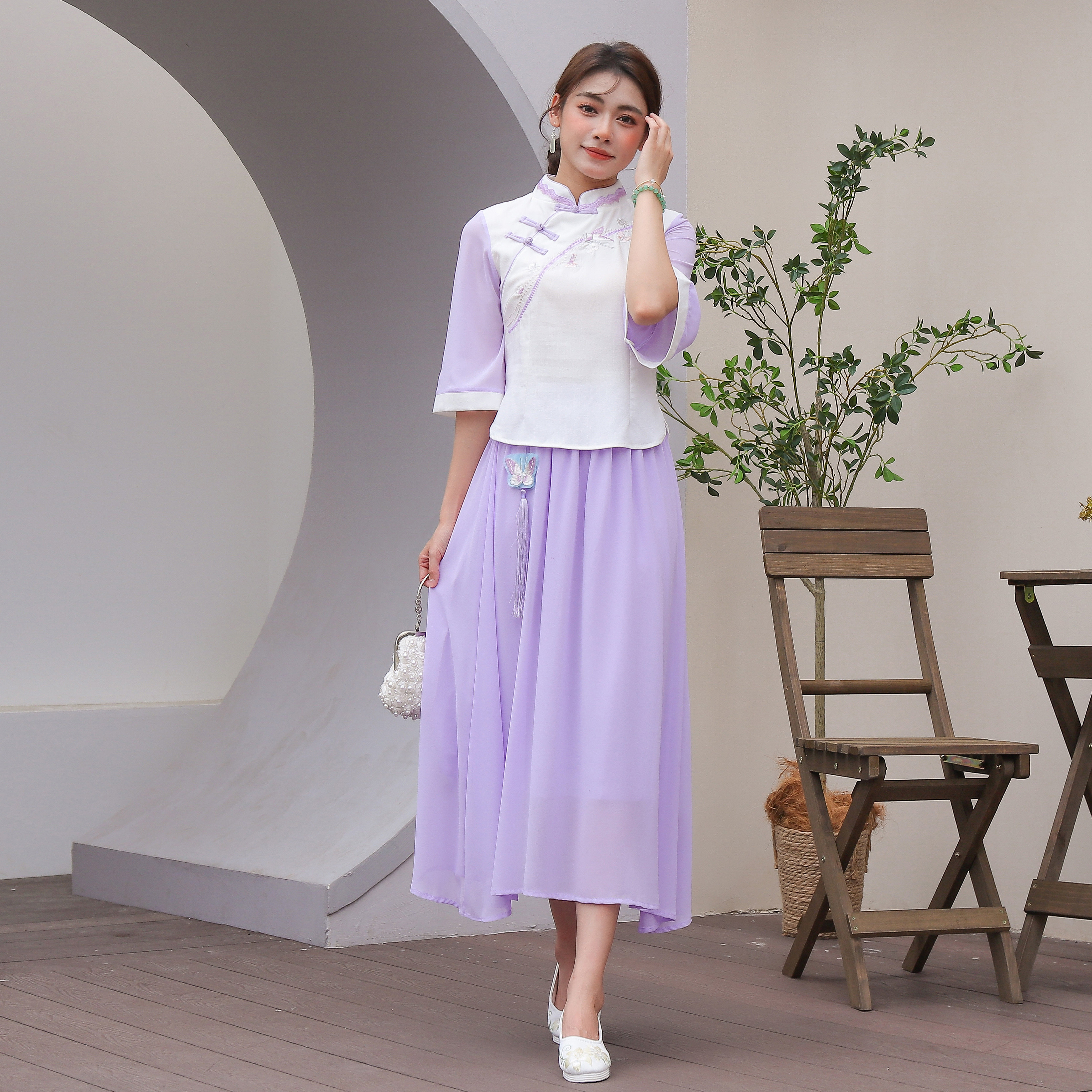 汉服异步倾歌小个子中长款流苏