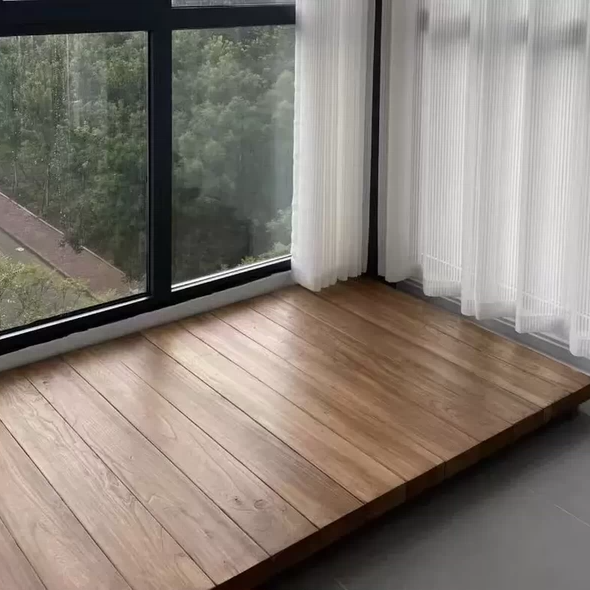 老榆木榻榻米床日式地台实木床阳台卧室地台儿童床落地矮床侘寂风