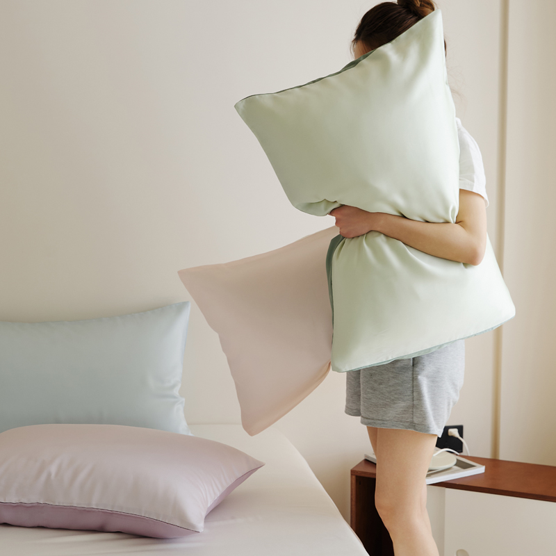 100支兰精天丝枕套枕头单人丝滑亲肤凉爽夏季枕皮枕巾48*74不含芯