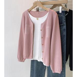 大码长袖撞色假两件上衣毛衣针织衫女秋冬2025新款胖mm显瘦外套