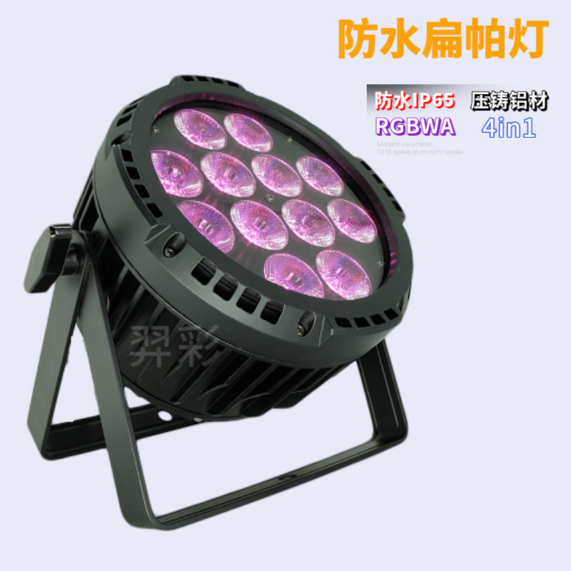 120W防水扁帕灯12颗10W户外防水帕灯 DMX512圆形户外投光灯舞台灯