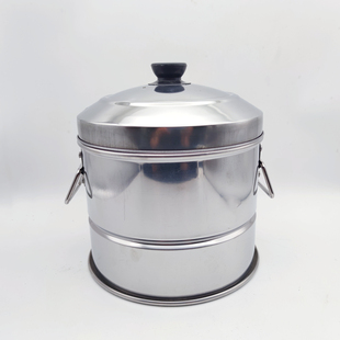 云南家用不锈钢蒸饭器 内嵌木板断糖饭蒸笼简约商用蒸子老式甑子