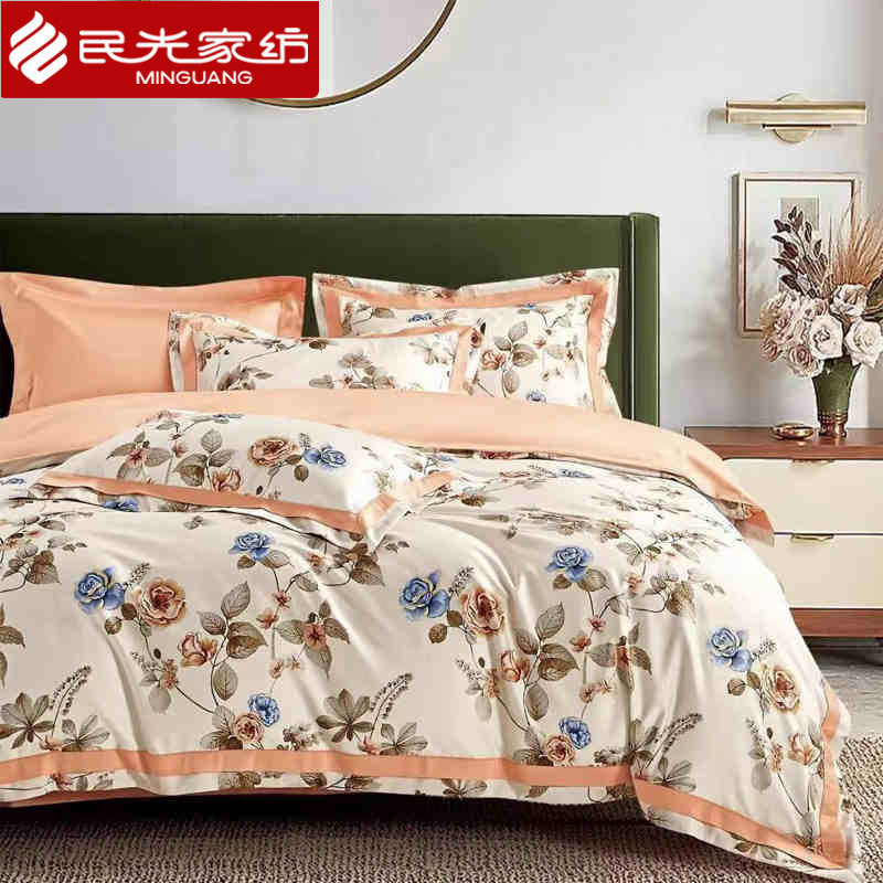 民光高支贡缎新疆长绒棉四件套纯棉四件套全棉床上用四件套