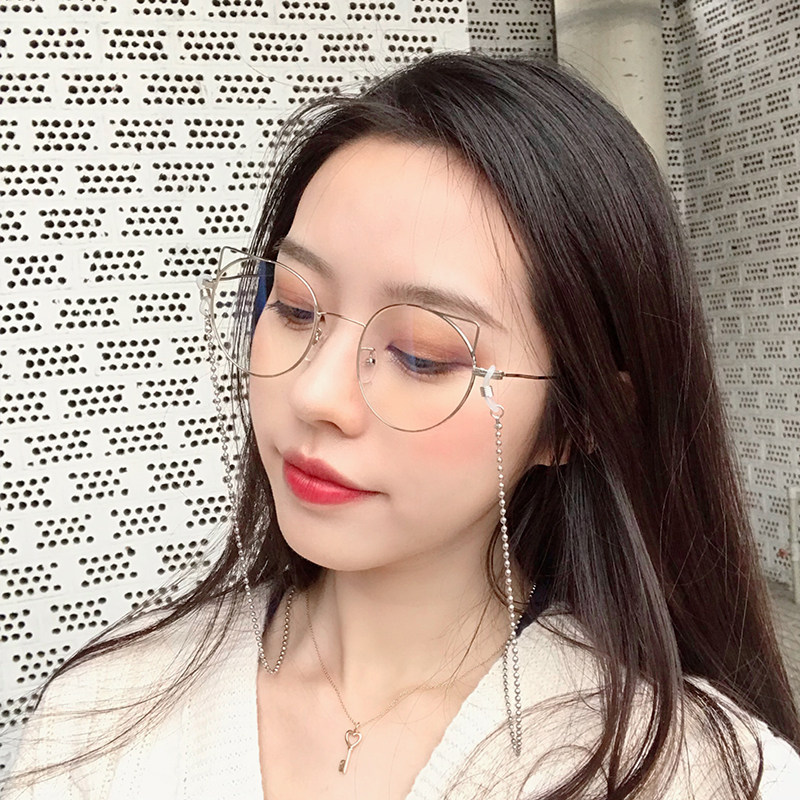 素颜神器复古金丝边眼镜近视可配度数眼镜框小红书同款猫耳朵眼镜