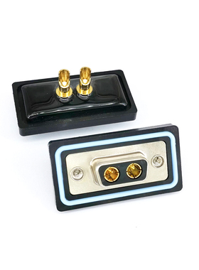 D-SUB 防水2W2大电流焊线 公头母头车针2芯电源头DB2针防水连接器