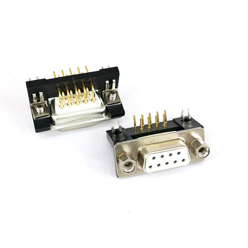 实心针DB DR9 15 25 37 50公头/母头 90度弯脚焊板式 D-SUB连接器