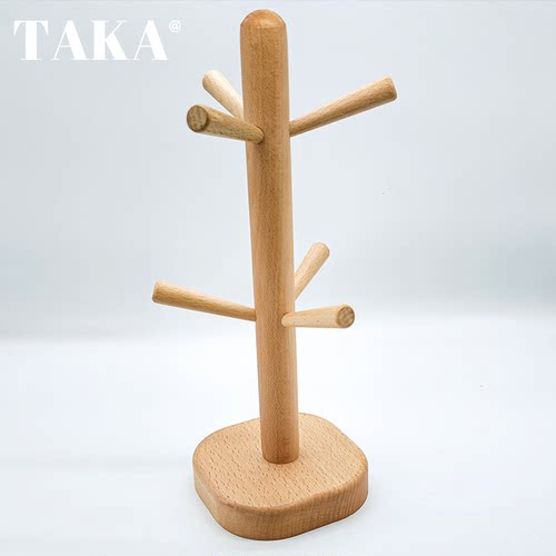 日式榉木挂钥匙架进门家用钥匙置物架子桌面杯架创意收纳整理挂架