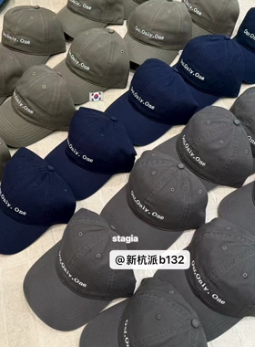 秋冬韩版ins复古简约百搭字母刺绣藏青色棒球帽鸭舌帽休闲帽子