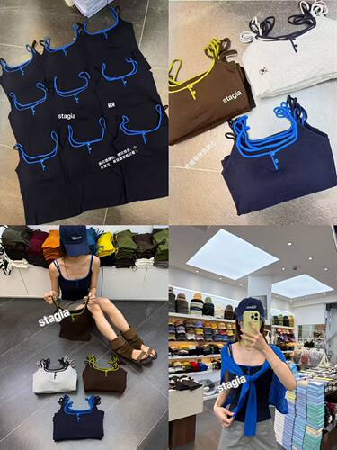 26秋韩版st百搭美德拉撞色拼接叠穿螺纹吊带背心女修身显瘦打底衫