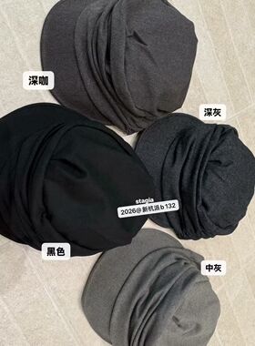26早秋韩版纯色复古褶皱设计八角帽气质显脸小画家帽子女鸭舌帽子