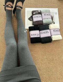 袜300g 弹力灰色踩脚袜打底裤 25秋冬韩版 st薄绒微压百搭修身