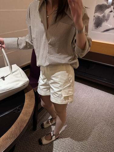 26年夏韩版INSIST工装风百搭显瘦白色高腰休闲短裤女热裤