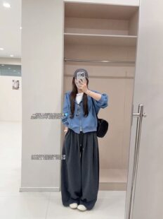 26秋韩版复古百搭连帽拉链纯色蓝色短卫衣外套女宽松休闲百搭上衣
