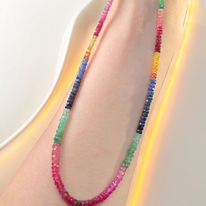 彩色红祖母绿手链礼物饰品朋友送排行榜游戏女珍珠小众项链配饰女