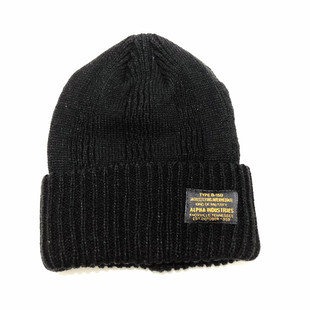 出口日本轻奢牌男女款空军无檐小便帽温暖双层针织毛线帽冬季百搭