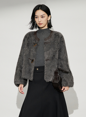 XG雪歌仿皮草外套XL407615A883