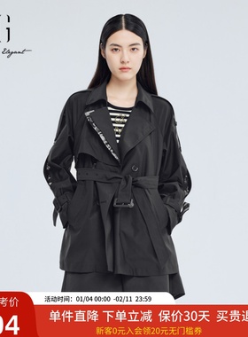 xg雪歌质感风衣2024秋新款时尚百搭气质外套女上衣XJ308001A290