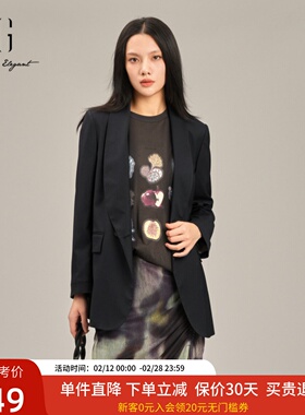 XG雪歌高级感百搭气质西装外套女春2025新款正肩上衣XK107026A583