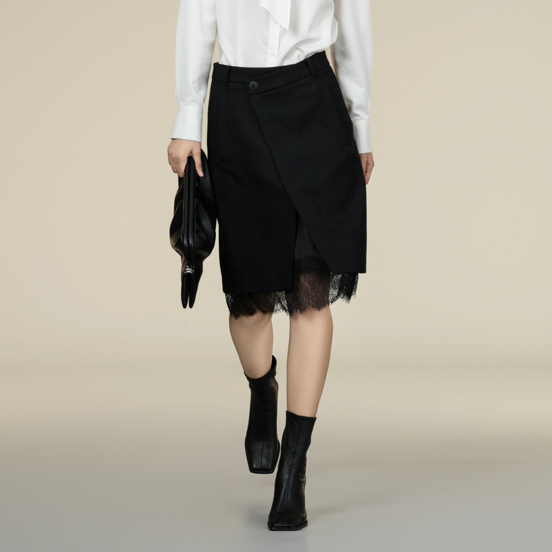 XG雪歌绵羊毛半身裙XK403019A390