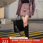 创意印花直筒短裤 XG雪歌通勤简约休闲裤 2025春新款 女XK102030B296