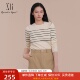 个性 XG雪歌黑白条纹套头针织衫 女2025春新款 镂空上衣XK111018B199