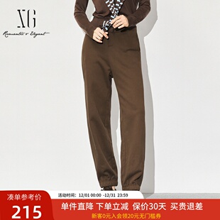 长裤 xg雪歌纯棉休闲束脚卫裤 运动裤 新款 子XJ402071A472 女2024冬季