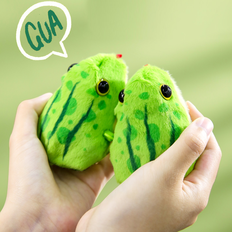 儿童上链发条毛绒跳跳青蛙