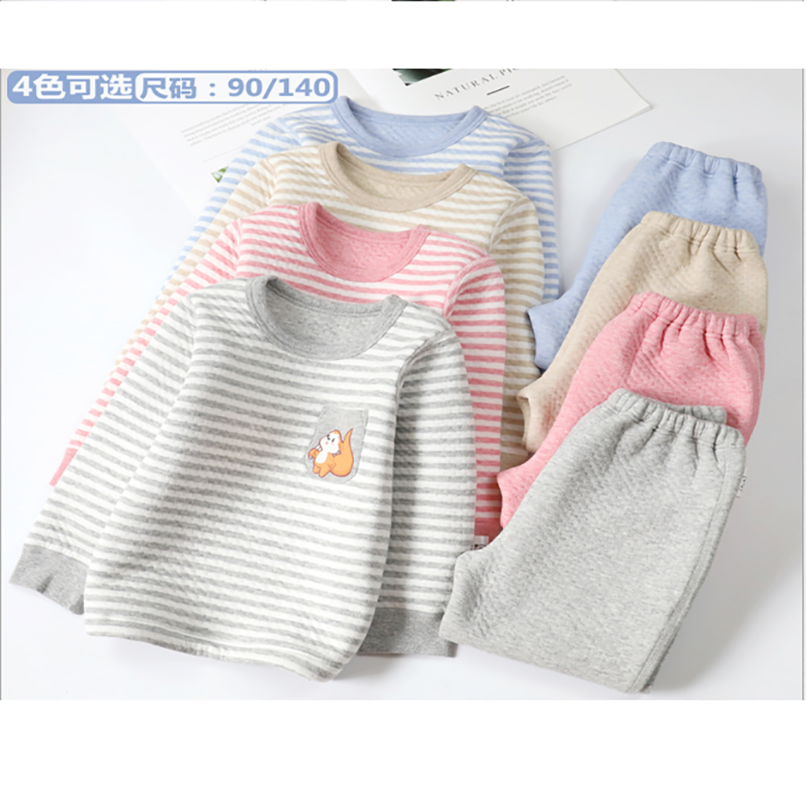 日系男女儿童中大童保暖家居服