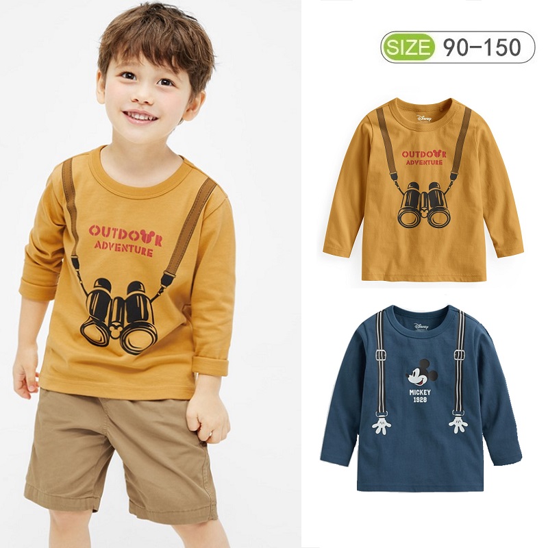 儿童春夏新款外贸童装男童纯棉长袖T恤男孩宝宝洋气休闲上衣卡通3