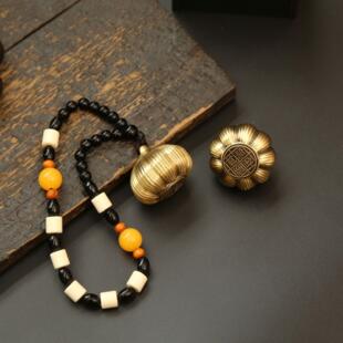 黄铜胜算在握转转手把件 铜工艺品大蒜头客厅桌面办公室玄关摆件