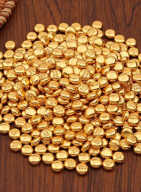 实心仿真合金小金豆小福豆装饰品金色大米小金块金属工艺品小摆件