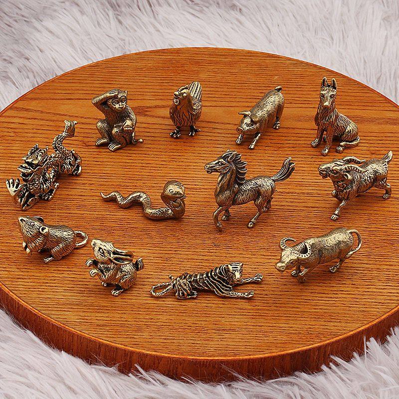 黄铜十二生肖鼠牛虎兔龙蛇马羊猴鸡狗猪动物摆件装饰品属相工艺品,特色手工艺,其他特色工艺品,淘宝优惠券,粉丝福利购,淘宝优惠卷