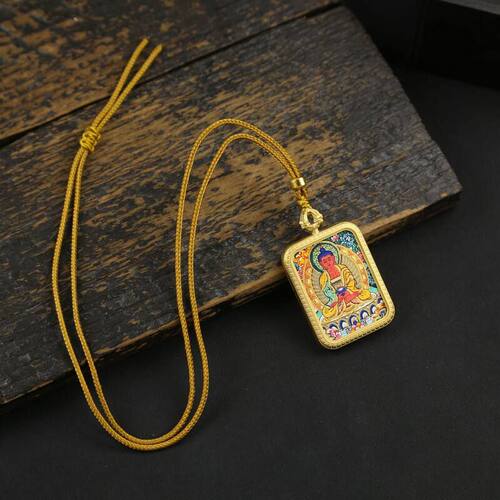 十二生肖本命佛藏式手编绳唐卡挂牌守护神吊坠项链毛衣链菩萨挂件