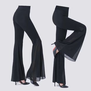 舞蹈裤女牛奶丝带纱长裤莫代尔瑜珈裤微练功裤直广场舞大喇叭