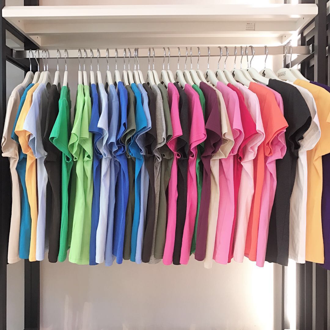 嘻哈街头圆领短袖T恤男生女生韩版宽松潮流情侣纯色打底亲子装