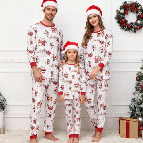 2026新款圣诞节圣诞Christmas Family Pyjamas全家装亲子长袖套装