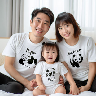 不一样的亲子装夏装新款夏天一家三口四口全家短袖t恤夏季