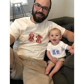 情侣装 T恤上衣高端纯棉款 夏装 短袖 母子 网红一家三口母女装 亲子装