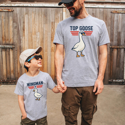 Top Goose and Wingman Tshirt夏季亲子装爸爸婴儿一家三短袖t恤