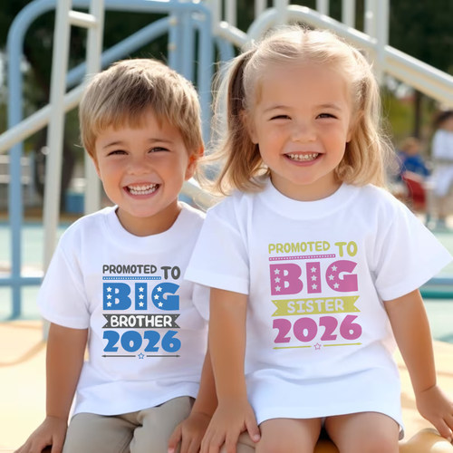 Promoted Big Brother Sister 2026 晋升哥哥姐姐休闲圆领短袖t恤