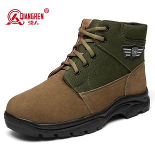 冬季 户外防寒高帮鞋 男大头棉鞋 保暖翻毛鞋 加厚羊毛鞋 强人3515正品