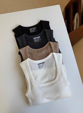 冬季保暖小背心 内搭很好穿小方领显瘦毛巾绒保暖带胸垫打底背心