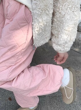 穿上就不想脱的夹棉遛弯裤！提升秋冬幸福感暖暖不规则格纹休闲裤