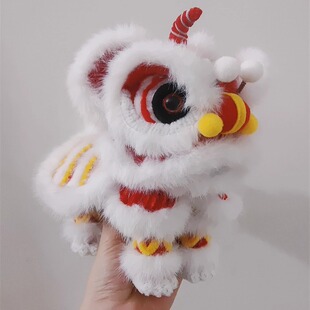 醒狮文创成品佛山非遗龙狮文化扭扭棒传统南狮新年定制礼物20厘米