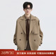 英伦风抗皱通勤宽松外套 风衣男士 伯爵卓尔26春秋季 休闲双排扣短款