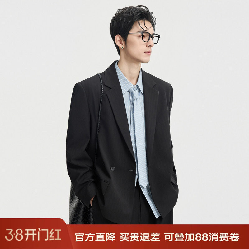 伯爵卓尔26年春季高级感定织含羊毛西装外套男士宽松休闲薄款西服