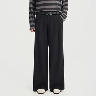 伯爵卓尔26春季含亚麻设计感宽松休闲裤男士透气亲肤垂感阔腿裤子